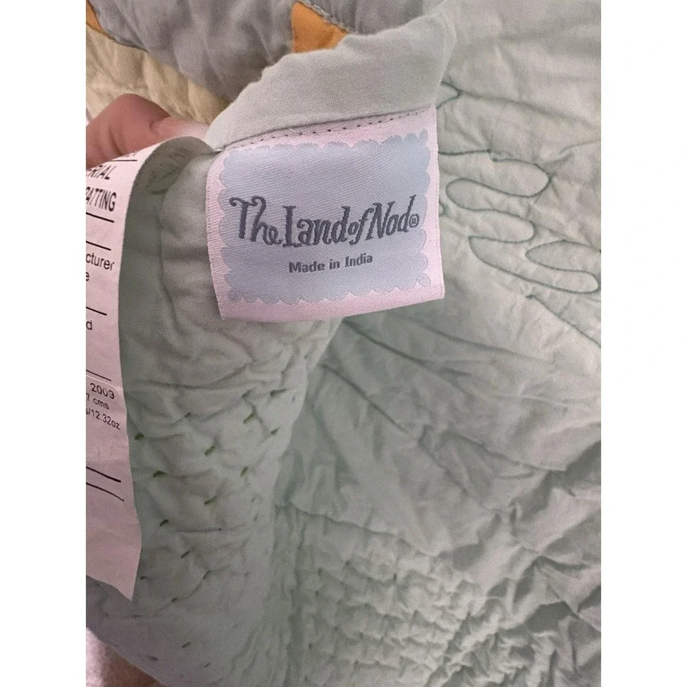 Crate and Barrel The Land of Nod Orange Tree Crib Toddler‎ Bed Quilt Patchwork